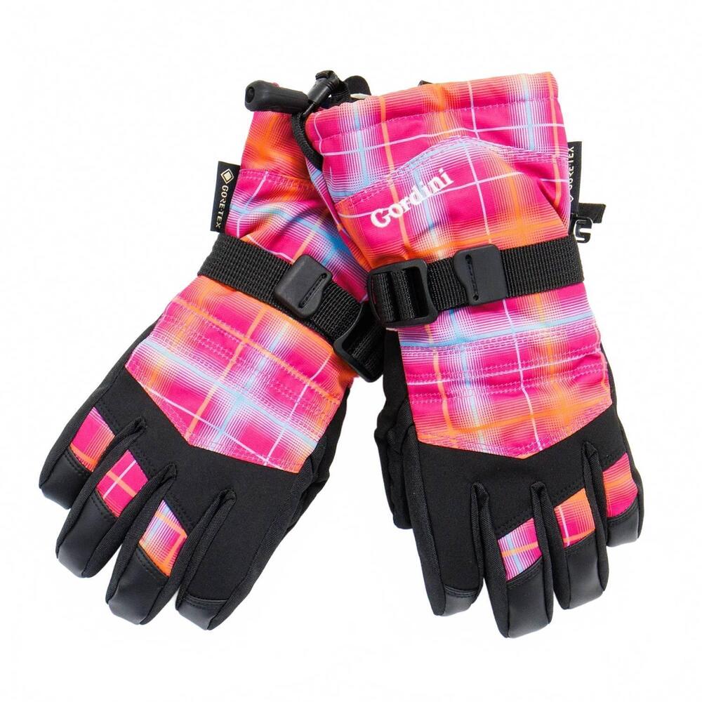 NEW GORDINI girls charger waterproof insulated junior gloves in pink plaid